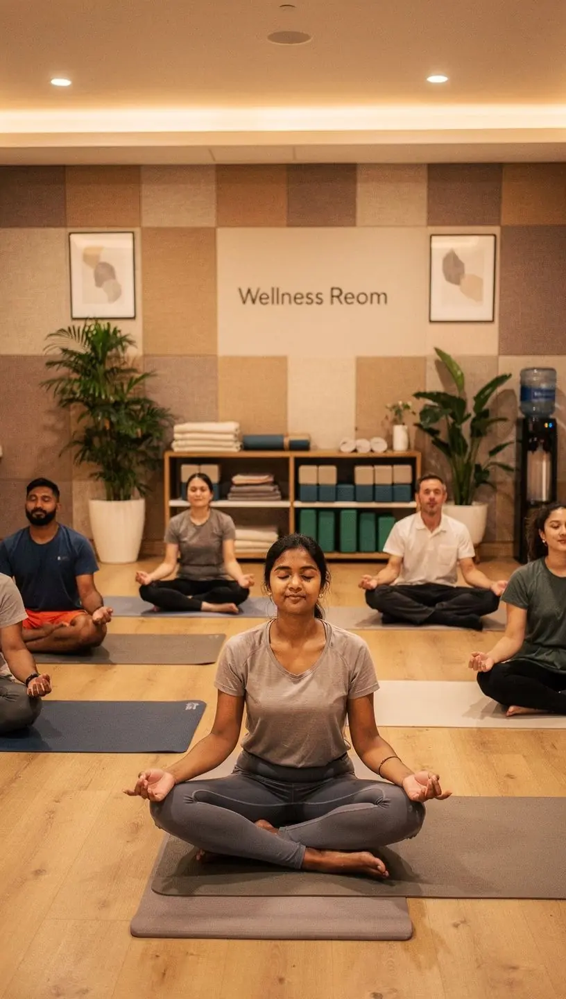 Nowoczesne biuro z ergonomicznymi meblami i strefami pracy.